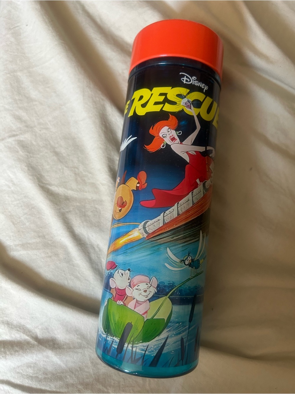 Disney Rescue Themed Kids Thermos - Red Cap, Blue Body